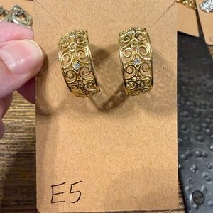 Gold Filigree Hoop Earrings